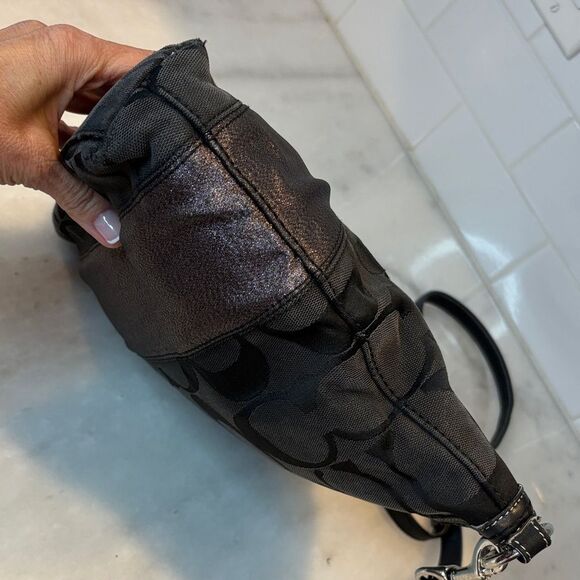 Coach Crossbody Bag Purse Handbag Signature Lurex Stripe File Swing Pack Bag - Picture 10 of 16